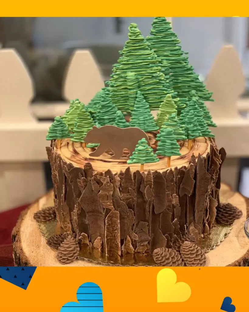 Tree Stump Winter Cake