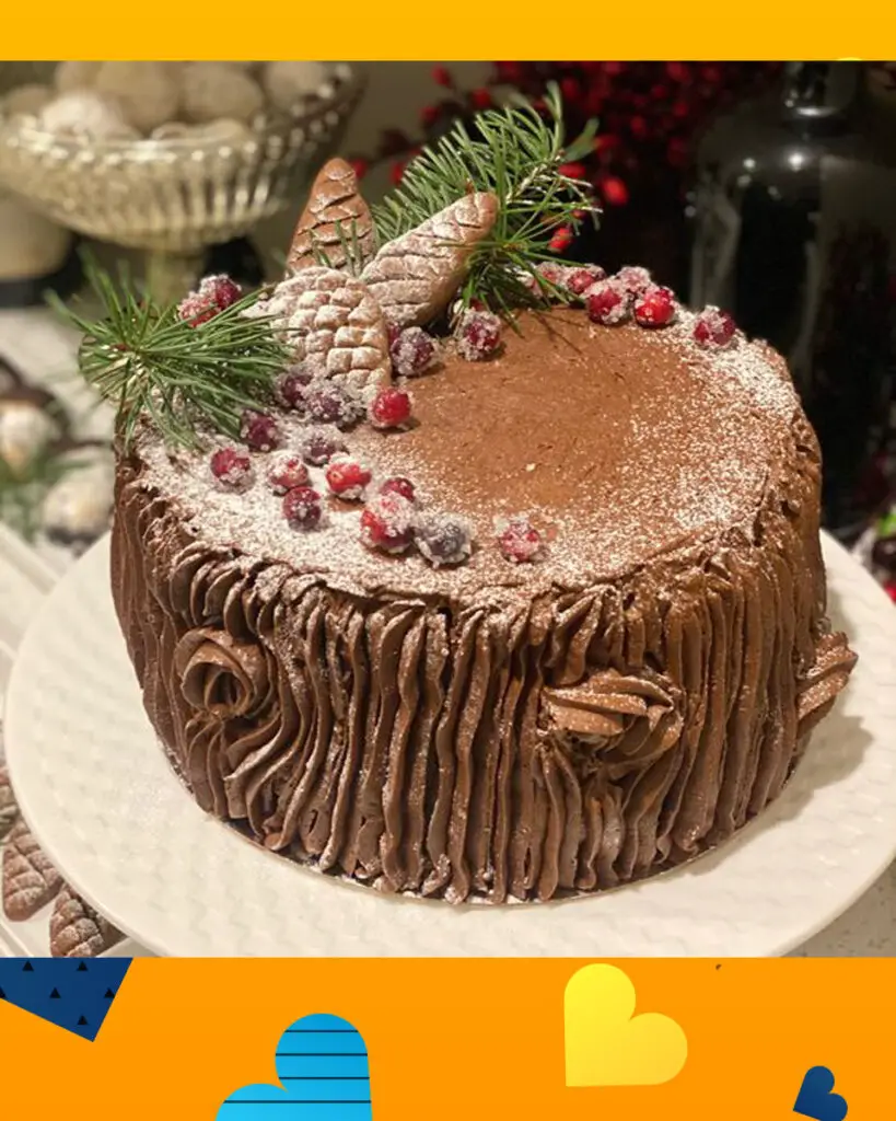 Tree Stump Winter Cake